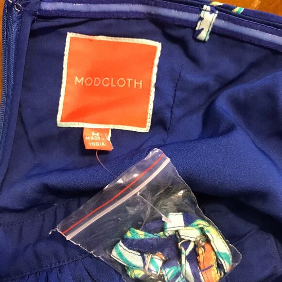 ModCloth Tropical Hawaiian Convertible Guests Welcome Summer Flowy Dress M new - Picture 13 of 16